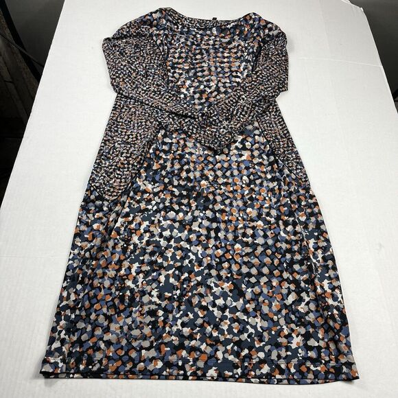 BCBGMaxazria Francine Dress Allover Dot Print Knee Length Stretch V-Neck LARGE - Picture 9 of 10